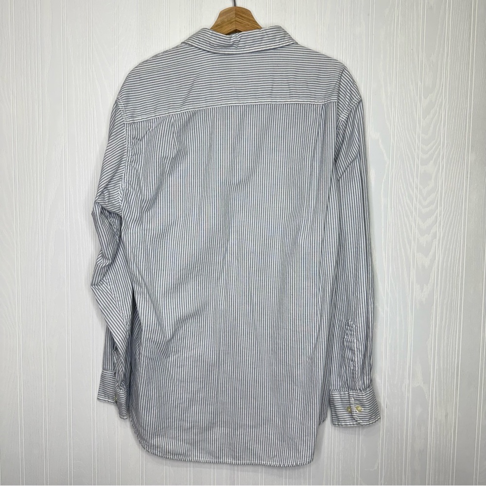 IZOD Jeans striped button up long sleeve shirt size L - Picture 6 of 10